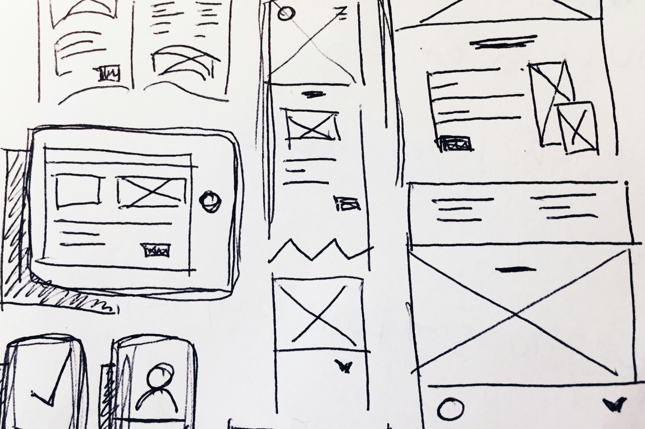 Ilustração de wireframes e layouts para software customizado